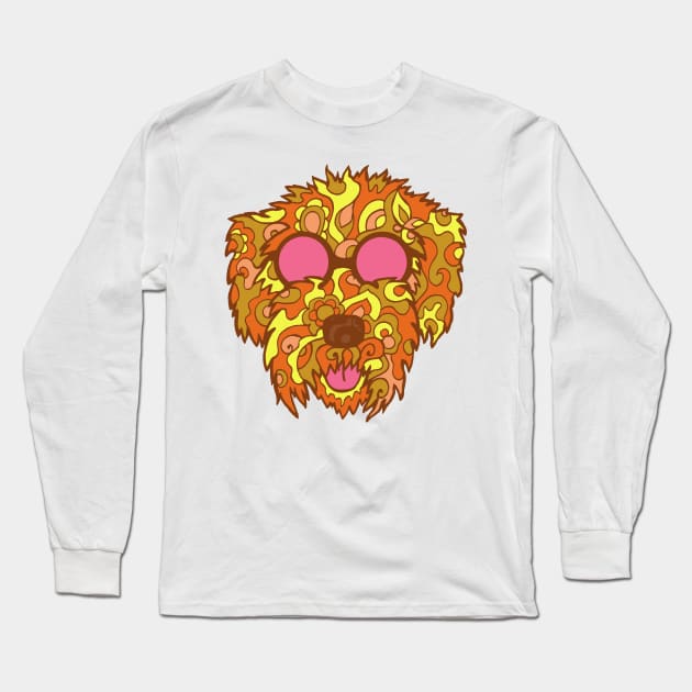 Cool Cockapoo in Browns and Yellows Long Sleeve T-Shirt by TimeTravellers